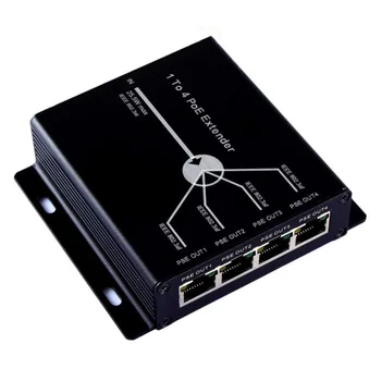 4) Ostas IEEE802.3Af PoE Paplašinātājs par IP Kameru Pagarināt 120M Pārraides Attālums ar 10/100Mbps LAN Porti 4 POE Extender