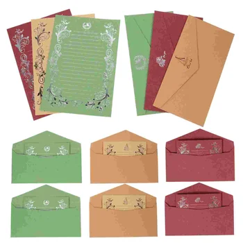 12 Komplekti Biznesa Uzvalks Kartes Vēstuli Piegādes Ielūgumu Aploksnes, Rakstāmpapīru Krāsošana Papīrus, Krāsainu Kancelejas Preces, Korejiešu
