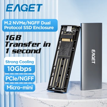 EAGET SE110 SE210 SE610 Dual Agreemen M2 NVMe/SATA SSD Gadījumā 10Gbps PCIe SSD Būra M. 2 SSD 5Gbps NGFF SATA Cieto Disku Kārbas