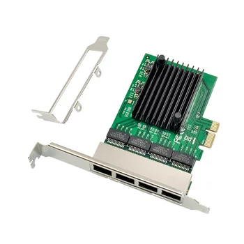 RJ45 4-Port Gigabit Tīkla Karte Ethernet Servera Tīkla Karte PCIE Adapteri PCI-E X1