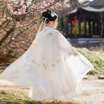 Panda Bady 2023 Jaunu Stilu ar garām Piedurknēm Hanfu Kleitu Meitenēm, Ķīniešu Stilu, Princese Kleita ar Tang Tērpu Izšūšana