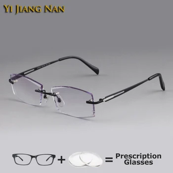 Dimanta Griešanas bez apmales Oculos De Grau Masculino Armacao Vīriešiem Brilles Recepšu Brilles Brilles