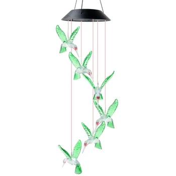 5X LED Saules Vēja Piebalsot Lampas Putnu Vēja Piebalsot Lampas Kulons Vēja Piebalsot Dekoratīvās Lampas Krāsu Maiņa Lampas Saules Lampas
