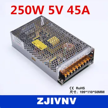 250W MVP izeja 5V 45A ir pārslēdzama strāvas padeve LED Strip gaismas, led barošanas (S-250-5)