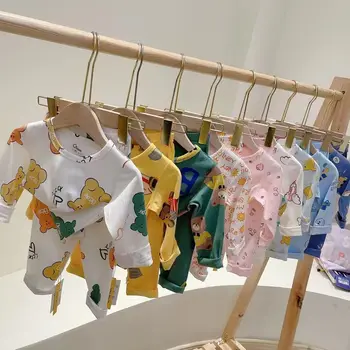 Bērnu Pidžamas Homewear 2022. Gada Rudens un Ziemas garām Piedurknēm Bērniem Long John Silts Baby Zēns un Baby Girl Basic Set