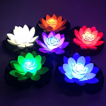 1 Iepakojums Mākslīgo Peldošo Lotus Nakts Gaisma 18 cm LED Enerģijas Taupīšanas Lotus Lampas Ūdensizturīgs Dārzā ir Baseins, Dīķis, Strūklaka Apdare
