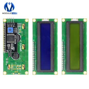 LCD1602 1602 LCD Displeja Modulis, Zils, Dzeltens-Zaļš Ekrāns 16x2 Raksturs PCF8574T PCF8574 IIC I2C Interfeiss 5V par Arduino R3