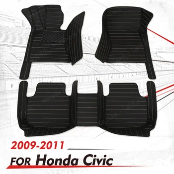 Pasūtījuma Automašīnas Grīdas Paklāji Honda Civic 2009 2010 2011 Auto Pēdu Spilventiņi Auto Paklāju Segumu interjera aksesuāri
