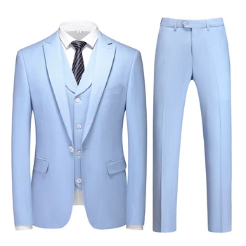 2023 Augstas kvalitātes Konsole Attēls Pavasara Rudens Uzvalks Trīs Gabals Modes Slim Gadījuma Jaunatnes Kleita Izšūta Uzvalks