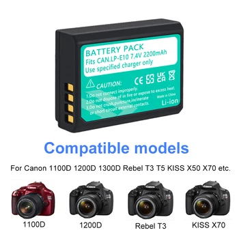 LP-E10 LP E10 LPE10 Kameru Baterijas Canon EOS 1100D 1200d 1300d Kiss X50 X70 X80 Rebel T3 T5