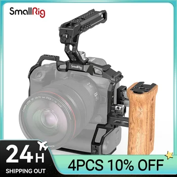 SmallRig DSLR Kamera, Būris ar HDMI & USB-C (Kabelis Skava Koka Rokturi Būris Platformu Komplekts Canon EOS R5 / R6 / R5 C 3707