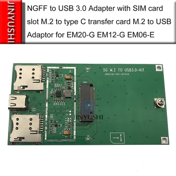M. 2 USB Adapteris NGFF uz C tipa pārsūtīt kartes visām M. 2 modemu FN980m RM500Q-GL EM7565 SIM8200EA FM150