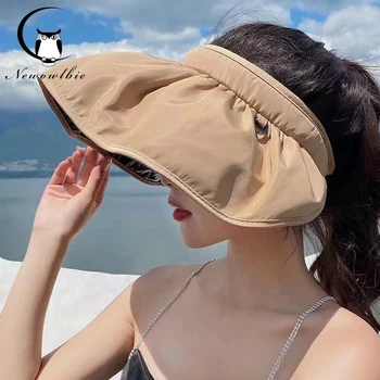 Jauno Sieviešu hat visor Zvejnieka cepure Portatīvo divējāda lietojuma matu joslu vasarā UV izturīgs UPF 50+āra ceļojumu pludmales cepure