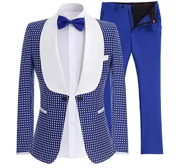 Pasūtījuma Divdaļīga Vienu Pogu Žakete Vilnas Royal Blue Biznesa Maigu Vīriešu Uzvalki Balli Kostīmi Vīriešu Kāzu Labākais Cilvēks Smokings