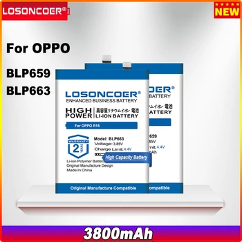 LOSONCOER BLP659 BLP663 3800mAh Akumulatoru OPPO R15 Pro OPPO R15 Baterijas + bezmaksas rīki