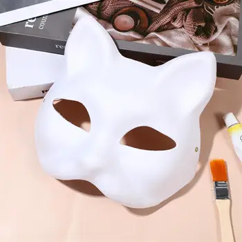 1/3/5Pcs Japāņu Maska uz Pusi Sejas, Rokām apgleznotas Kaķis, Lapsa Maska Anime Demon Slayer Masku Halloween Festivāls Cosplay Prop