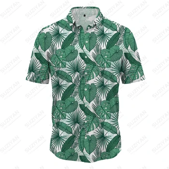 2023 Jauno Vasaras Vīriešu Īsām Piedurknēm Krekls Pogu, Oderēta Jaka Top Gadījuma 3D Print Plus Lieluma Īsām Top Hawaii Svaigi Ceļojumu