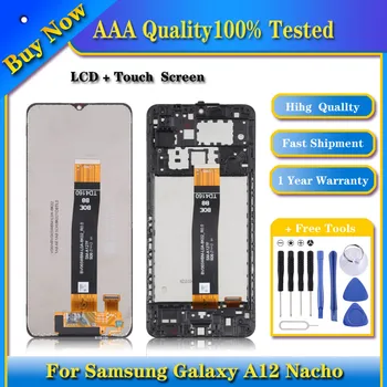 100% Testēti Original LCD Ekrāns Samsung Galaxy A12 Nacho SM-A127F ar Digitizer Pilnu komplektu