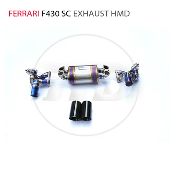 HMD Darbības Titāna Sakausējuma Izplūdes Downpipe Catback par Ferrari F430 SC Auto Rezerves Modifikācijas Elektronisko Vārstu