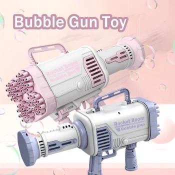 Burbulis 44/64/69 Ieroci Caurumi Bērniem Gatling ir Rotaļlieta Maksas Elektriskie Automātiskie Burbuļu Mašīna Vasaras Āra Ziepes, Ūdens, Bērnu Rotaļlietas