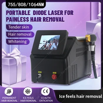 Labākais Skaistumkopšanas Salons Diožu Lāzera Pastāvīgo Matu Noņemšanas Mašīna 3 Viļņi 755 808 1064nm Diode Laser Hair Removal