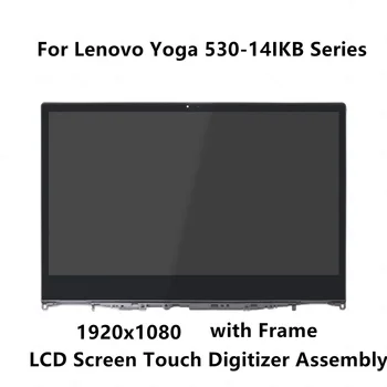 Lenovo Jogas 530-14IKB 81EK Sērijas 1920x1080 IPS LCD Panelis Displejs Ekrāna Pieskarieties Stikla Digitizer Montāža ar Rāmi