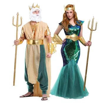 Halloween Kostīmi Vīriešu un Sieviešu Ēģiptes Faraons Karaļa Kostīms Ēģiptes Cleopatra Dress Cosplay Pāri Masku Karnevāls Puse