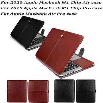 Ādas Klēpjdatora Soma Case for MacBook Air M2 Gadījumā 2020 Gaisa 13 A2337 M1 Mac Book Pro 13 14 A2779 Pro 16 A2780 Piedurknēm Uzskaites Vāciņu