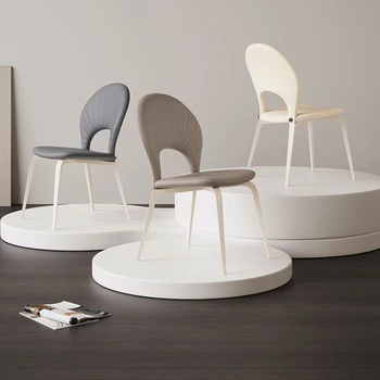Ziemeļvalstu Krēms Stila Ēdamistabas Krēsli Dizains Mūsdienīga Sadzīves Atzveltni Ēdamistabas Krēsli Minimālisma Silla Comedor Mājas Mēbeles WZ50DC