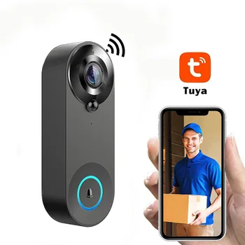 Tuya Video Durvju Kameru, WiFi Bezvadu Āra Full HD Voice Bezvadu Durvju Zvanu Mājokļa Drošības Ūdensizturīgs par Smart Home