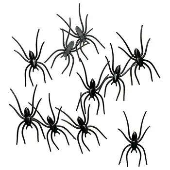 Zirnekļi Halloween Dekoru Mazo Halloween Dekorēšanai Reāli Zirnekļi Halloween Dekoru 200Pcs Simulācijas Melnie Zirnekļi Iekštelpu