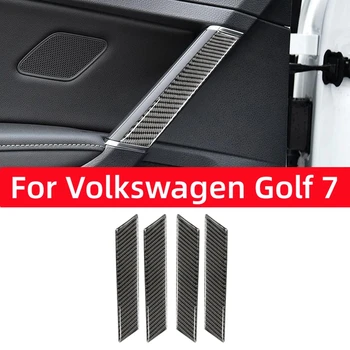 Par Volkswagen Golf 7 Mk7 Gti 2013-2019 Auto Interjera Durvju Roktura Vāciņš Oglekļa Šķiedras Apdares Lentes Uzlīmes, Auto Piederumi