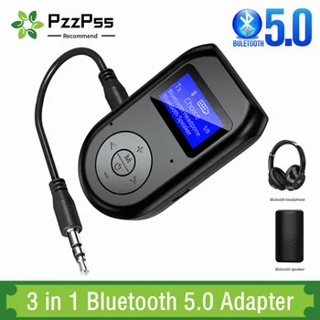 PzzPss Bluetooth 5.0 Raidītājs Uztvērējs 3 in 1 Bezvadu Bluetooth V5.0 Adapteris Ar Ekrānu Zema Latentuma Audio Adapteri
