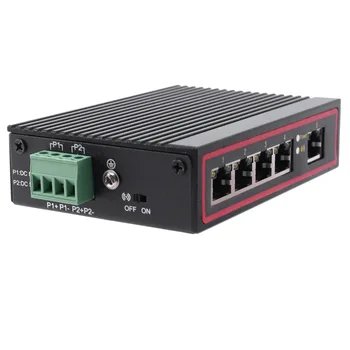 5-Port RJ45 10/100M Ethernet Desktop Switch Tīkla Centrmezgli Klēpjdatoru DIN Sliedes Tips