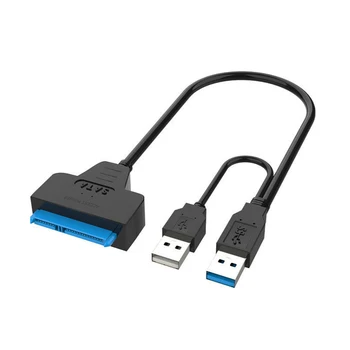SATA lai USB2.0 Kabeļa Adapteris Līdz PAT 6 gb / s 7+15/22 pin Atbalstu 2.5 Collu Ārējo SSD HDD Cietais Disks, Sata III SATA 3