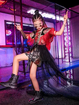 Meiteņu Ķīna-Šiks Darbības Kleitas Modelis Catwalk Modes Valdonīgs Personības Džeza Deju Apģērbu Moderns Cool