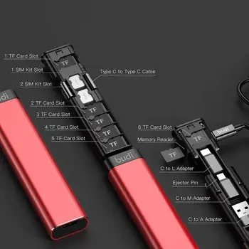 Multi-funkciju Smart Adapteris Karti atmiņas USB Datu Kabelis, Kaste TF Card Reader, iPhone, Samsung Paplašināt Tālruņa Krātuve