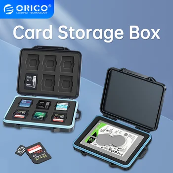 ORICO SD Kartes Uzglabāšanas Kaste Gadījumā Ūdensizturīgs Micro SD atmiņas Kartes Turētāju, lai HDD/TF/CF/SD Atmiņas Kartes Turētāju Organizators Gadījumā ar Etiķetēm