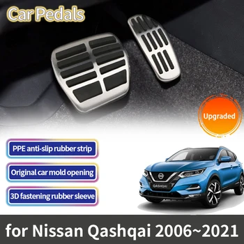 Priekš Nissan Qashqai Dualis Negodīgi Sporta J10 J11 2006~2021 Accessorie Nerūsējošā Tērauda Pedāļi Akseleratora, Bremžu neslīdoša Pedāli Vāka