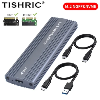 TISHRIC M2 SSD Gadījumā M. 2 NVMe SATA Protokola SSD Kameras Adapteri 10Gbps USB 3.1 Gen2 USB C Ārējo Lietu Atbalsta M un B&M Taustiņi