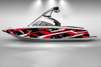 Svītrains Nelegālo Dizains Laivu uzlīme modes pasūtījuma zivju laivu uzlīmes, vinila ūdensizturīgs laivu wrap Grafiskais laivu wrap decal