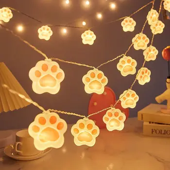 USB/Bateriju Darbināmas Cute Kaķu Ķepu Raķešu Pasaku Mākonis LED Gaismas Stīgu Ziemassvētku Vainags uz Dzimšanas dienas svinības, Kāzu Guļamistaba Dekori