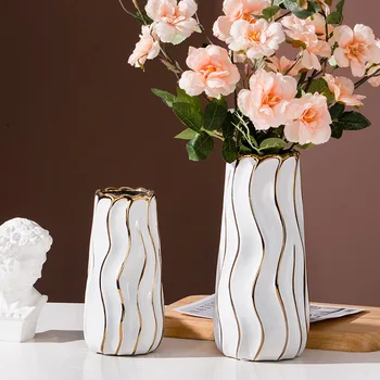 Mūsdienu Minimālisma Baltu Vāzes Keramikas Dzīvojamā Istaba Ziemeļvalstīm Luksusa Vāzes Ikebana Vāze Lv Ceramique Mājas Apdare WZ50HP