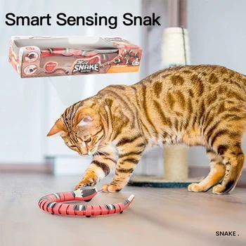 Viedo Sensoru Čūska Kaķu Rotaļlietas, Elektriskās Interaktīvās Rotaļlietas, lai Kaķiem USB Uzlādes Cat Aksesuāri Pet Suņiem Spēle Spēlēt Rotaļlietas