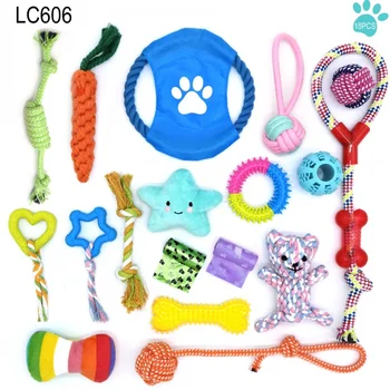 Pet rotaļlietas, suņu rotaļlietas, pet kokvilnas virves rotaļlietas, suņu rotaļlietas komplekts suņa zobu tīrīšana kokvilnas daype dotg virves rotaļlietas