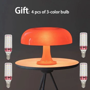 Vienkāršu Stilu, Sēņu Galda Lampa Rotājumu Gaismas Ar 4 E14 LED Spuldzes vai MUMS Plug Oranžu&Baltu dzīvo jamo istabu&Gultas