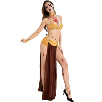Halovīni kostīms Sexy Ēģiptes Princese Leia Vergu Krūšturis, Svārki Cosplay Oufit