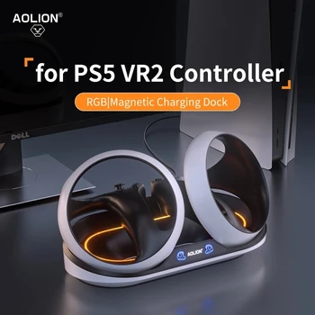 Uzlādes Stacijas Doks PSVR2 Sajūtu Kontrolieri Ātri Displejs VR2 Magnētisko Lādētāju Stāvēt ar LED Indikatoru