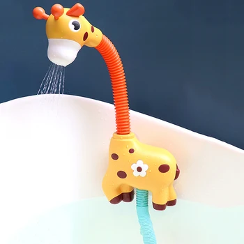 Bērnu Vannas Rotaļlieta Cute Giraffe Dušas Spray Ūdens, Elektriskā Ūdens Sienas Sunction Kausa Vannas istabā Vanna Peldvietu Spēles Bērniem