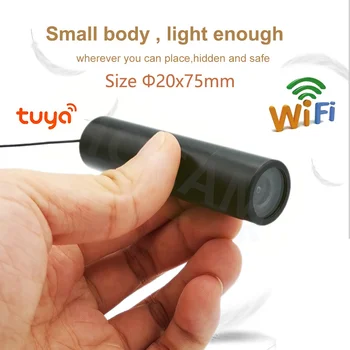 Tuya Mini Wifi Bullet 1080p P2P Onvif CCTV Attālināta Uzraudzība Velosipēdu Ķiveres Kamera ar divvirzienu Balss TF Karti atmiņas Skaļruni, MIKROFONS